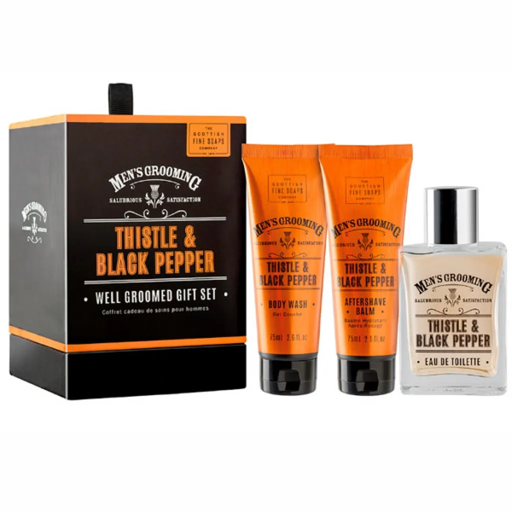 The Scottish Fine Soaps Thistle & Black Pepper sada - kostka