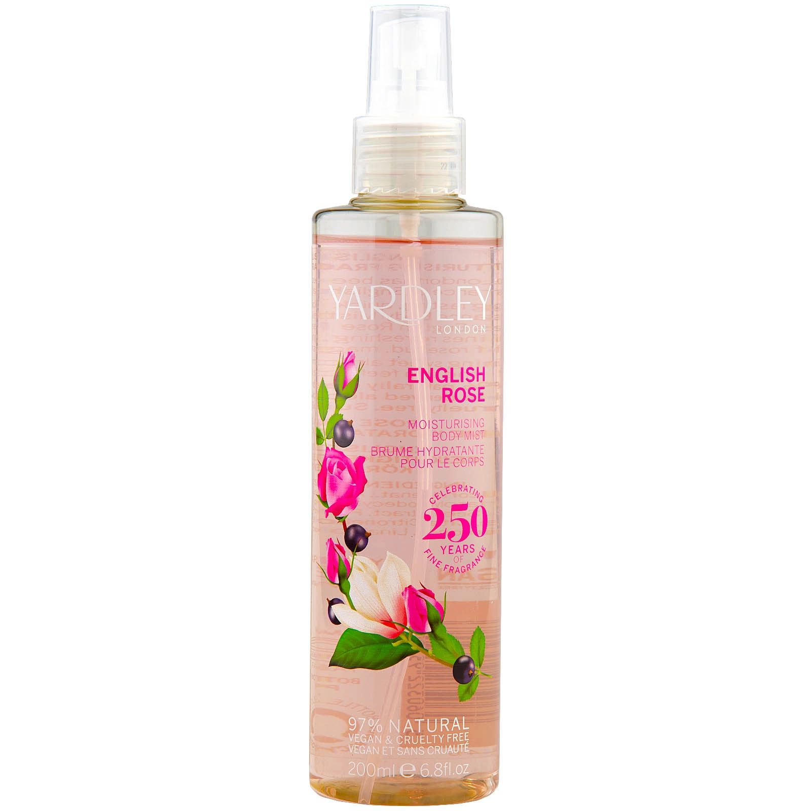 Yardley English Rose Body Mist hydratační tělový sprej 200 ml