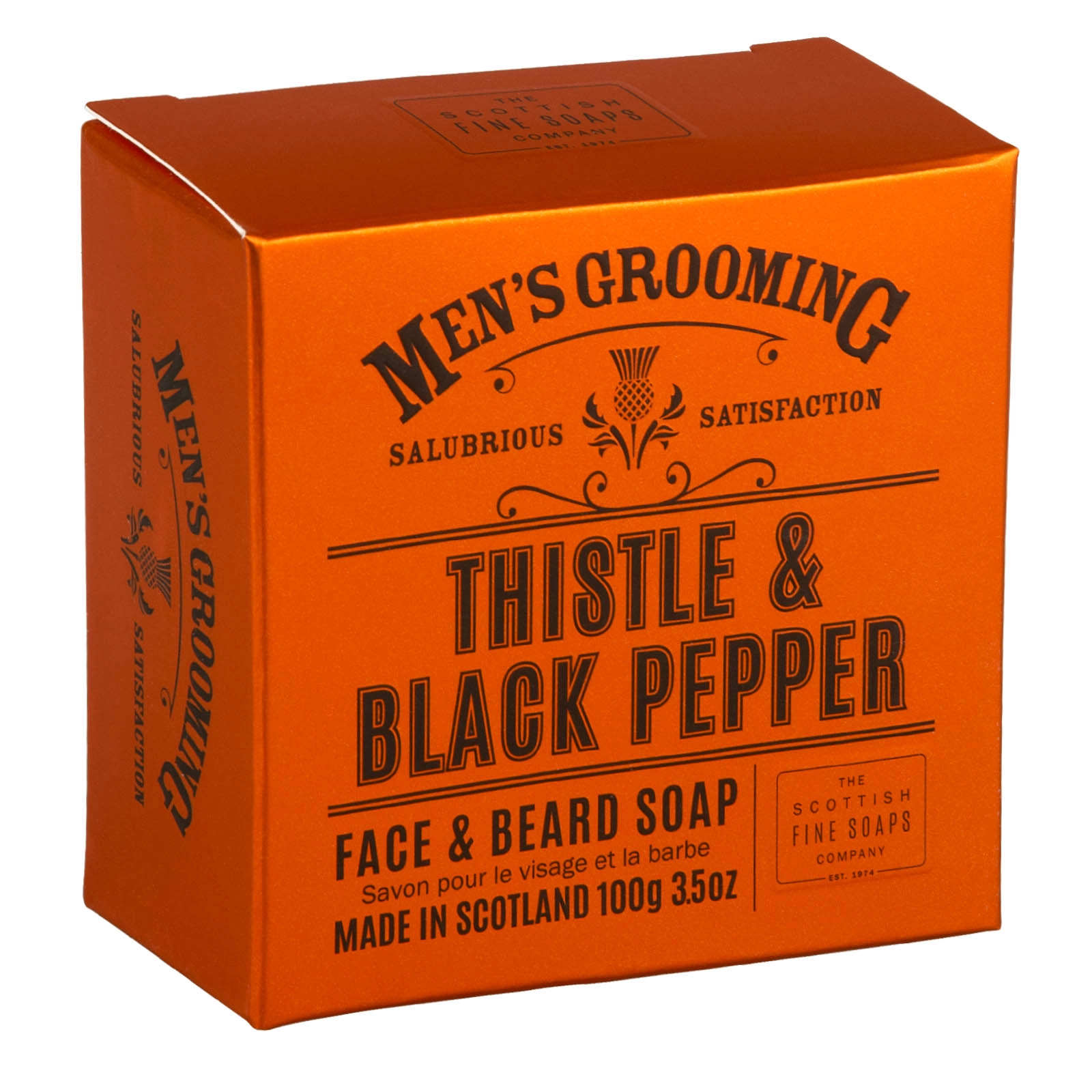 The Scottish Fine Soaps Thistle & Black Pepper mýdlo na vousy a obličej 100 g