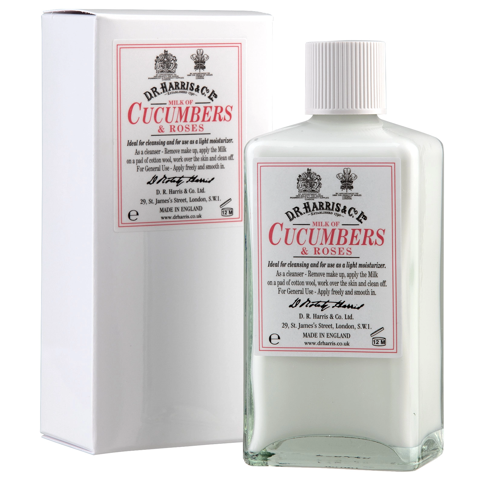 D.R. Harris Milk of Cucumbers and Roses pleťové mléko 100 ml