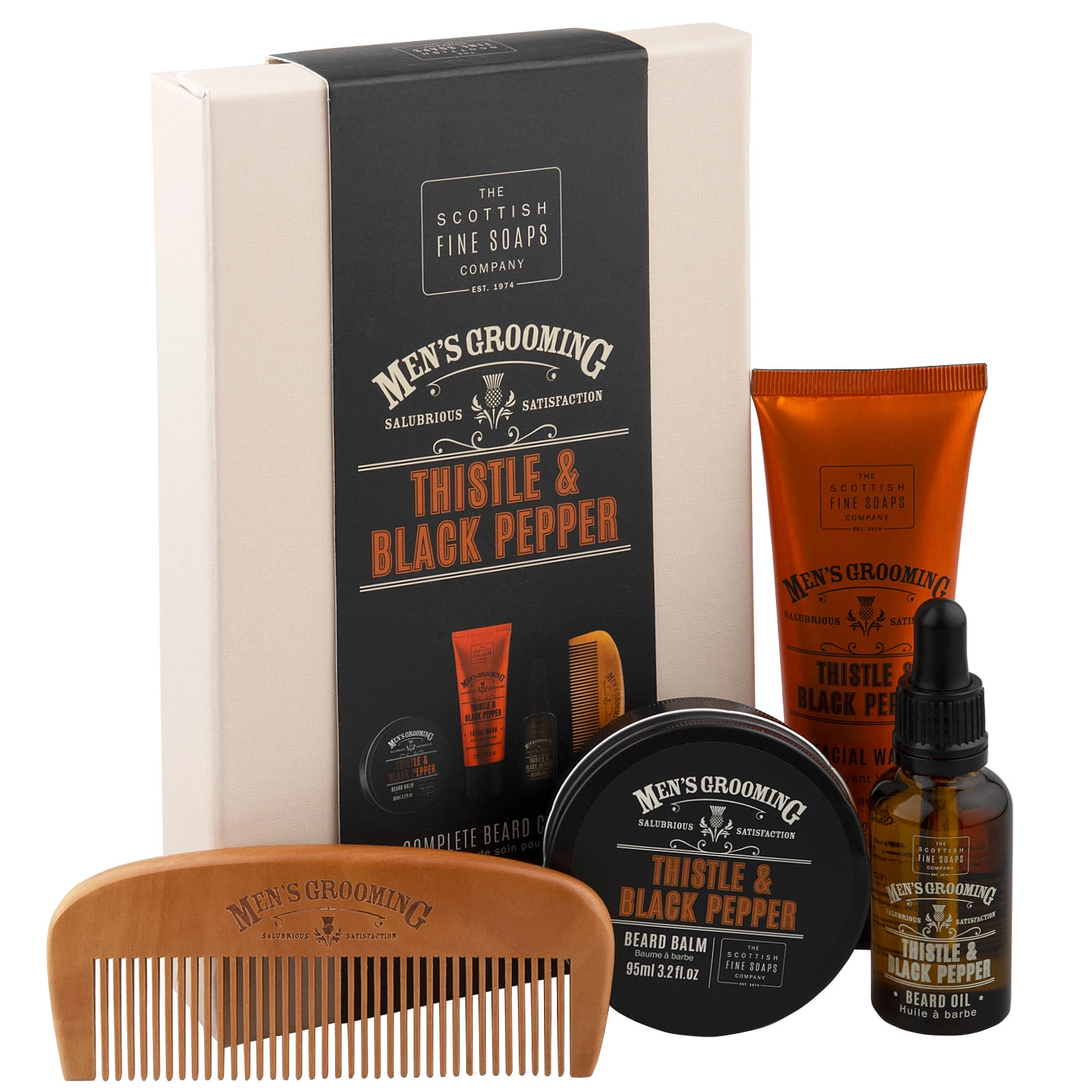 The Scottish Fine Soaps Thistle & Black Pepper sada pro upravený plnovous