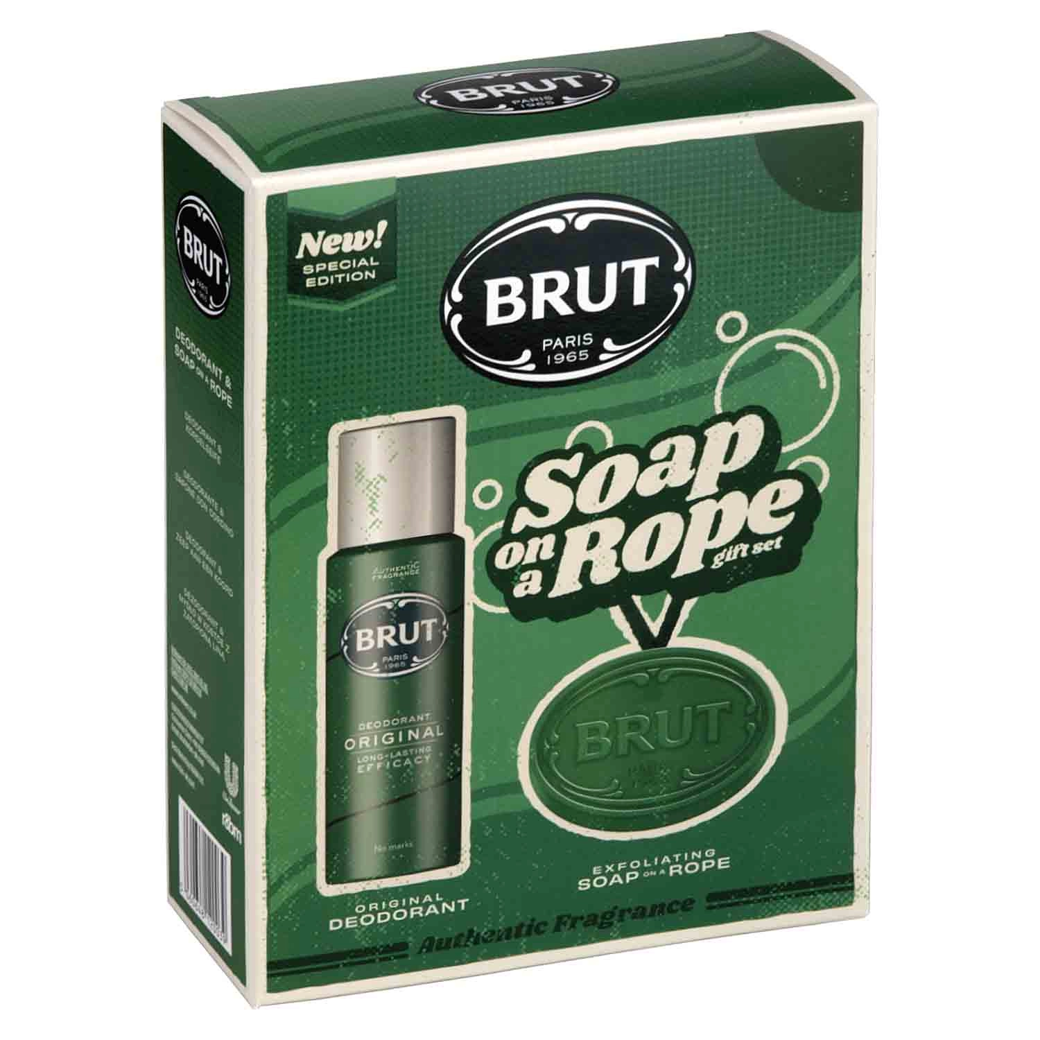 Brut Original sada deodorant (200 ml) a sprchové mýdlo na provázku (150 g)