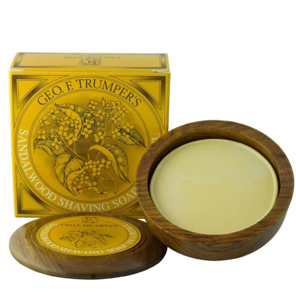 Geo F. Trumper Sandalwood mýdlo na holení v dřevěné misce 80 g